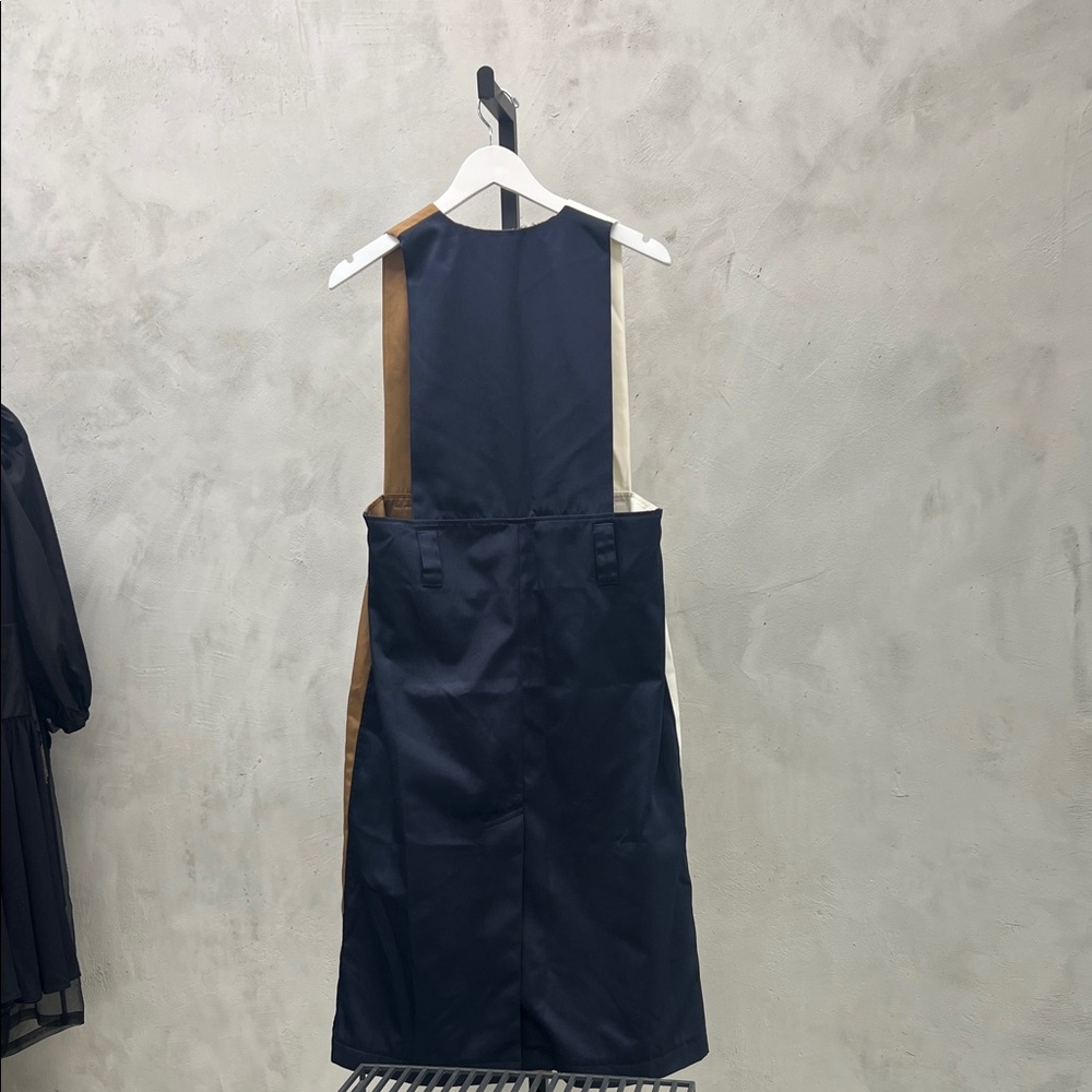 Two-Tone Sleeveless Dress with Button Detail - Picture 2 of 6